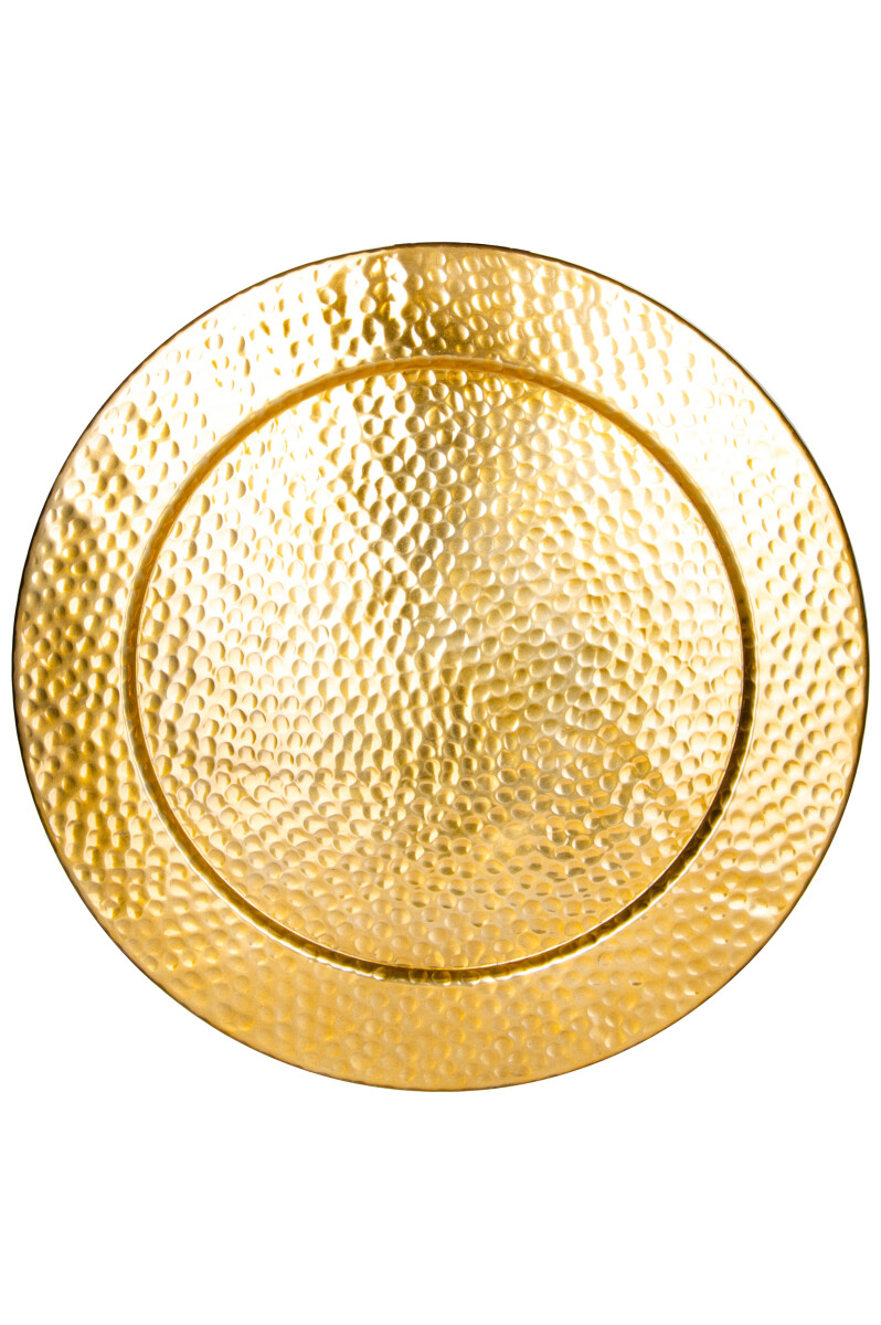 Vassoio rotondo in alluminio color oro,  box