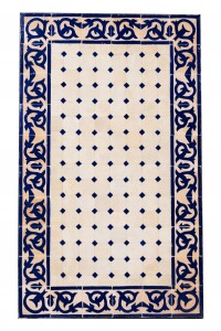 Tavolino marocchino a mosaico Fes beige e blu 100x60 cm |...