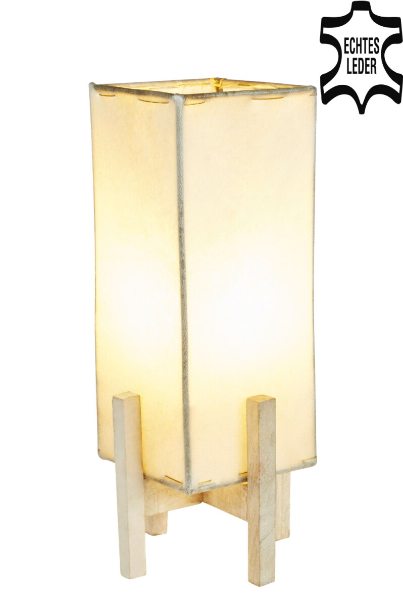 Lampada da tavolo in pelle Janka Natur c box