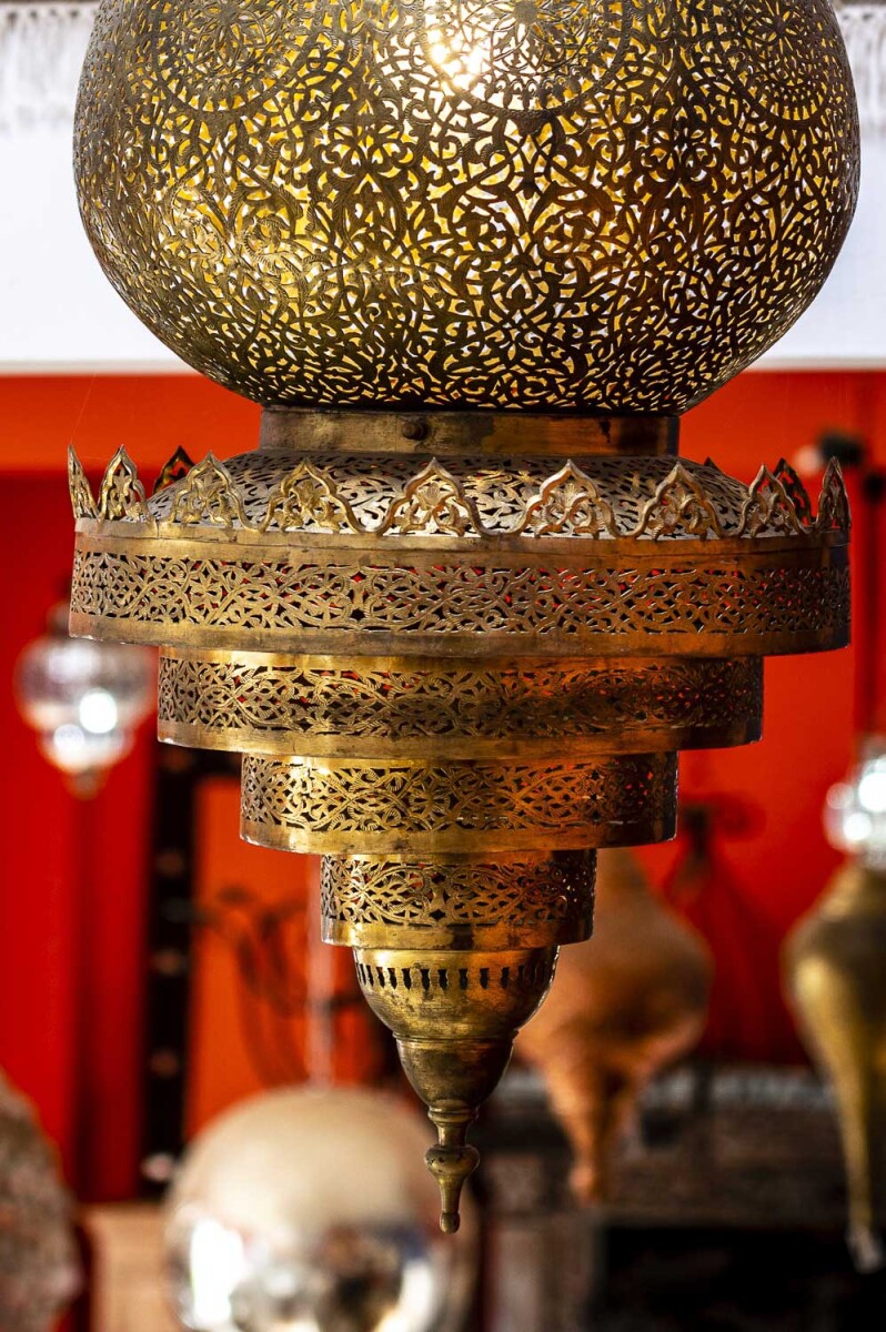 Lampada da soffitto marocchina in ottone box