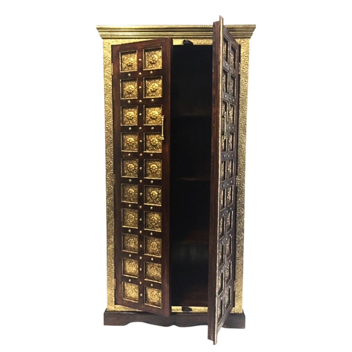 Armadio orientale in legno massello Yafiah 180 cm con decora