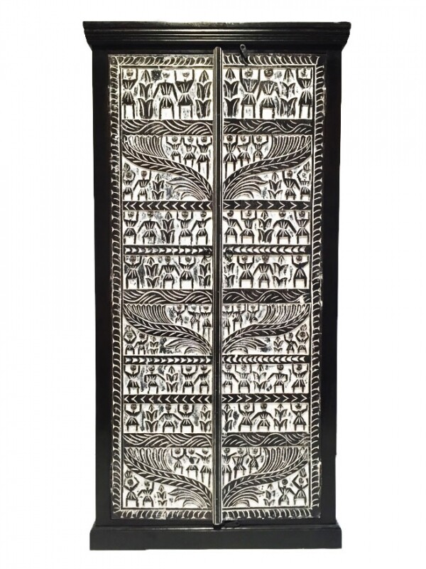 Armadio africano intagliato Simba - 180 cm