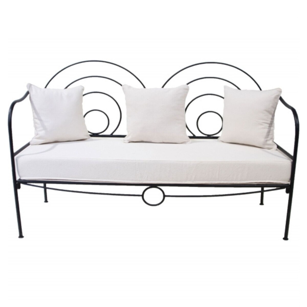 Divano in ferro in stile mediterraneo Coruna, pieghevole,...