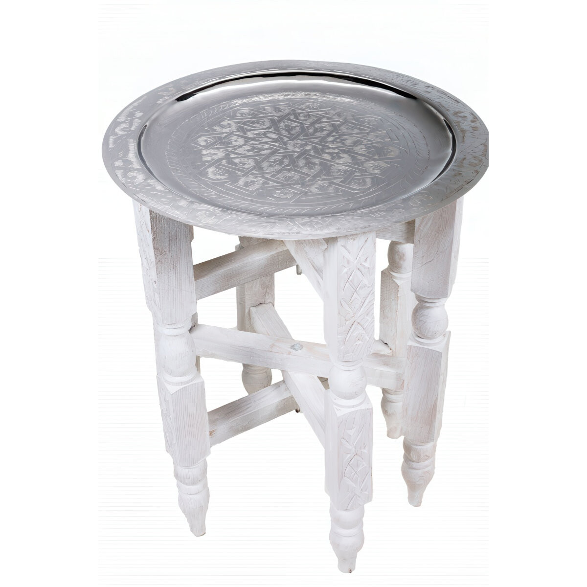 Tavolino pieghevole marocchino Samira - Colore argento 40 cm