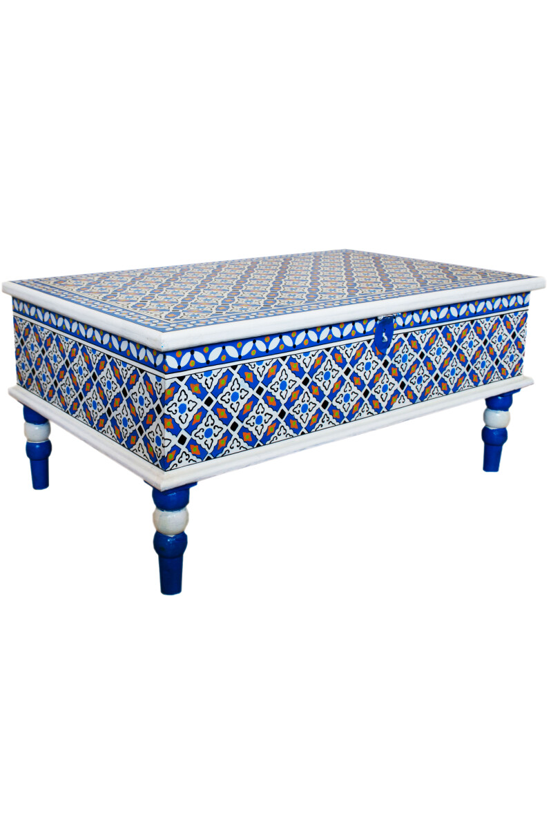 Tavolino marocchino a cassettone Dimana 100 cm multicolore