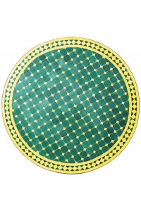Tavolino marocchino a mosaico Marrakech, verde e giallo,...