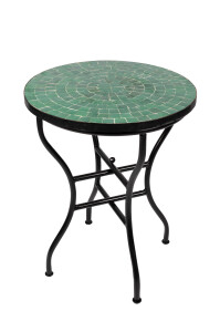 Tavolino marocchino a mosaico Buma verde Ø60 cm |...