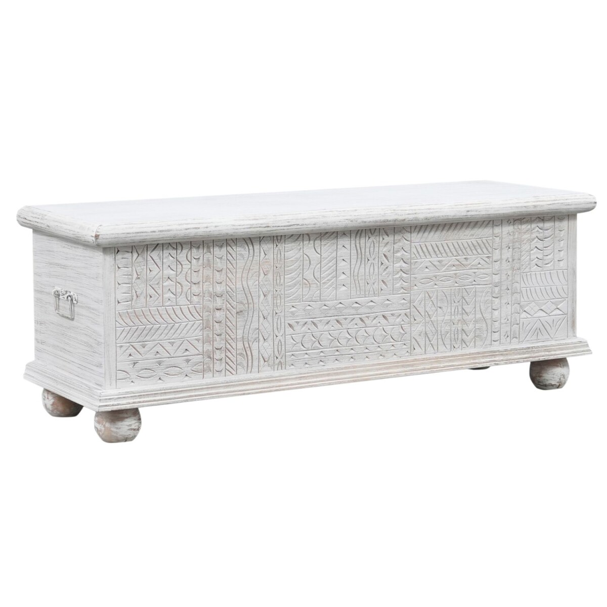 Cassapanca Dayyan in legno massello, stile boho vintage, 116
