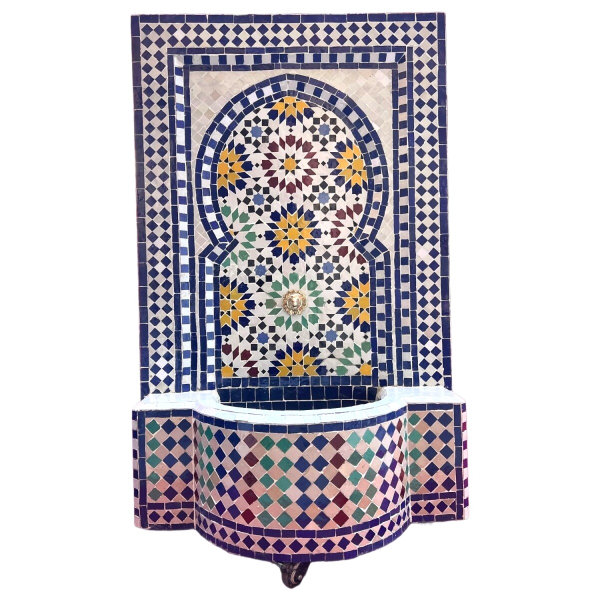 Fontana da giardino marocchina a mosaico 128 cm | Fontana da
