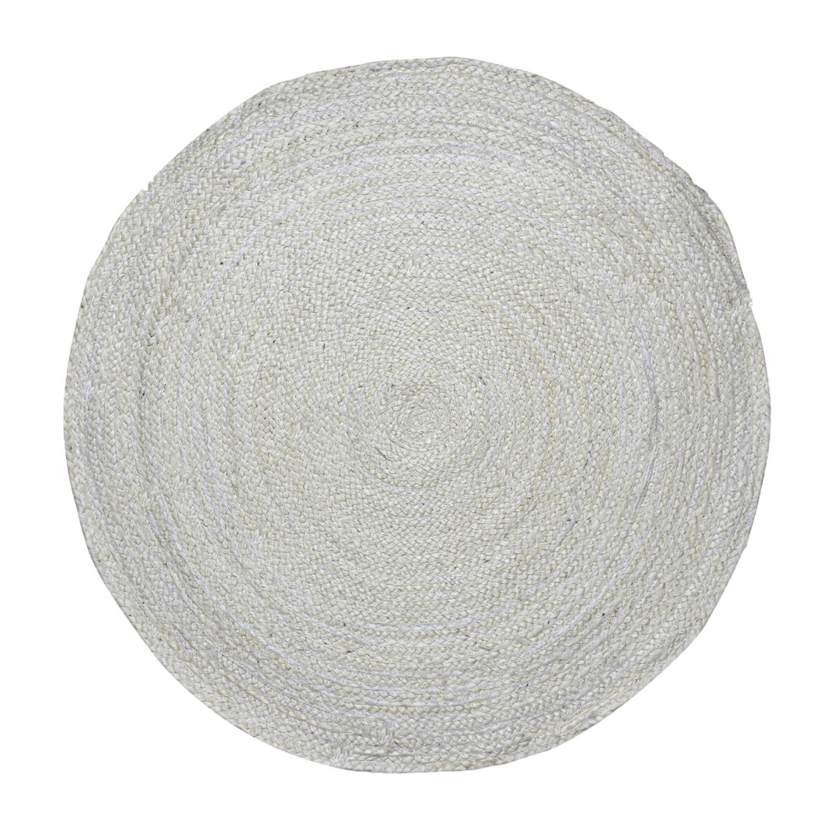 Tappeto in juta Abrila in stile etnico-boho, rotondo, 80 cm, color crema