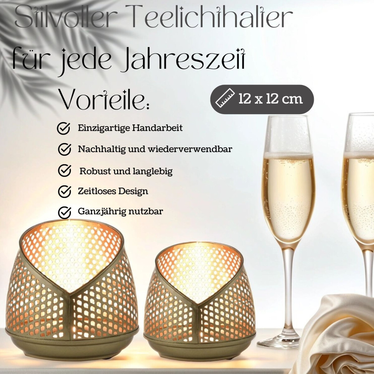 Set da 2 portacandeline Safra Gold box