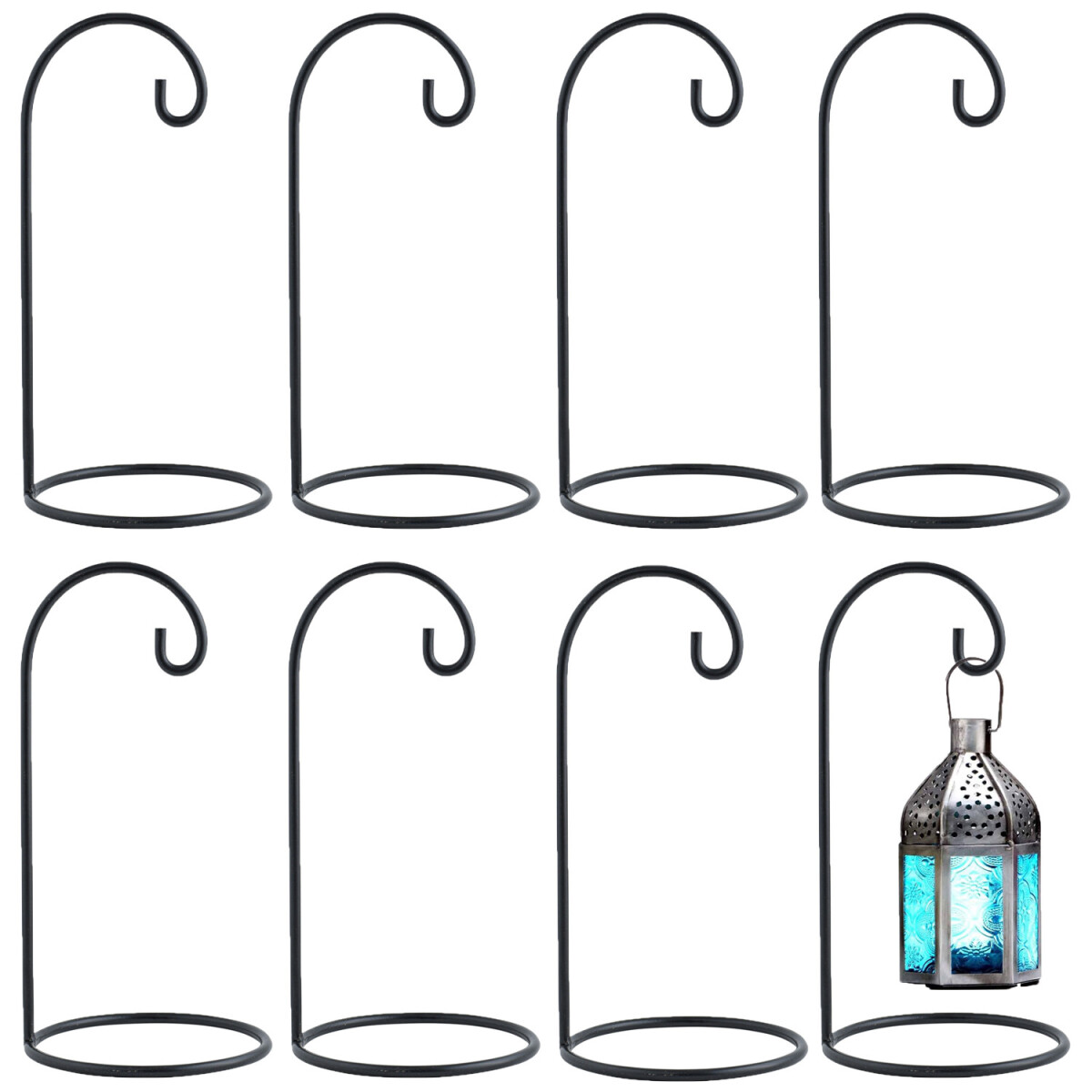 Set da 8 supporti per lanterne Buno, neri, piccoli