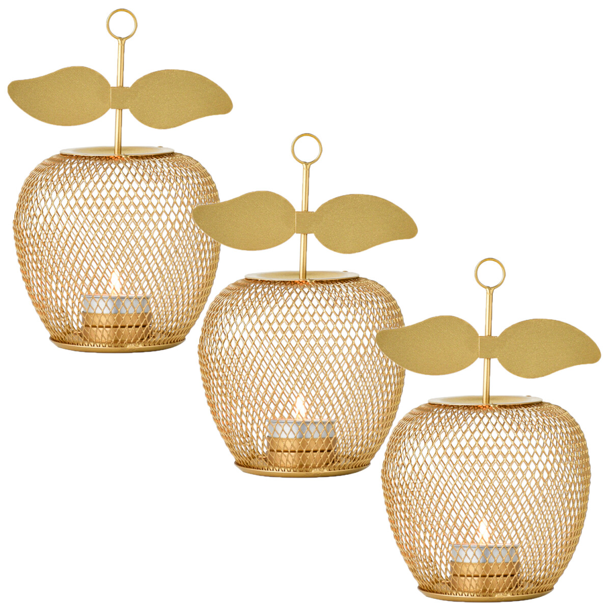 Set da 3 portacandeline decorativi moder box