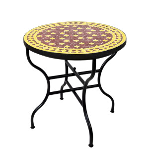 Tavolino marocchino a mosaico Estrella Bordeaux Giallo 80...