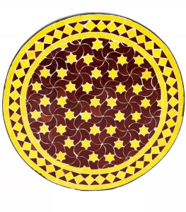 Tavolino marocchino a mosaico Estrella Bordeaux Giallo 80...