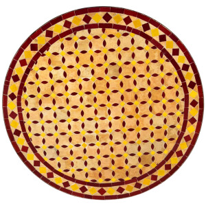 Tavolino marocchino a mosaico Giralda Beige Bordeaux...
