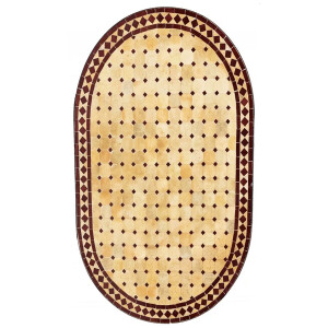 Tavolino marocchino a mosaico Marrakech Beige Bordeaux...