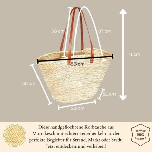 Cestal Lang - Borsa da spiaggia in vimini da 55 cm in...