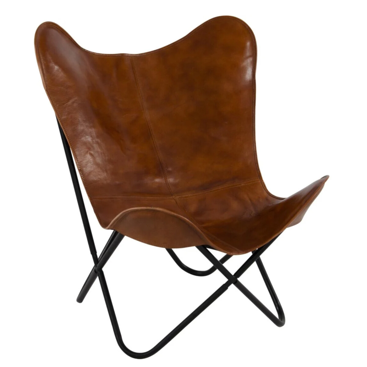 Sedia a farfalla in pelle Boufal | Sedia a farfalla vintage 