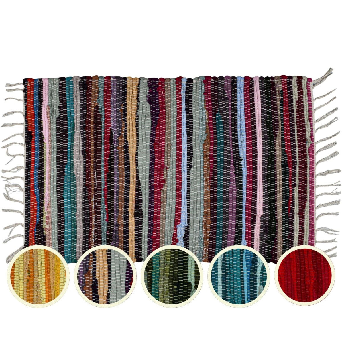 Tappeto Callum Bunt 90×50 cm | Tappeto boho in cotone riciclato