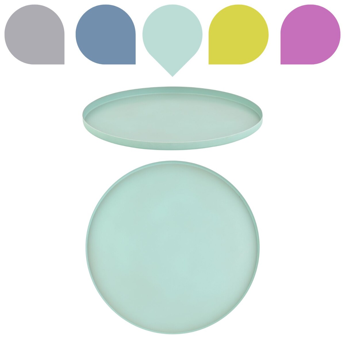 Vassoio rotondo Callie turchese 25 cm |  box