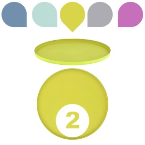 Set da 2 vassoi rotondi Callie gialli da 25 cm | Vassoio...
