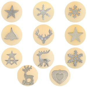 Set da 11 fermacandele Caloge da 6 cm, argento |...