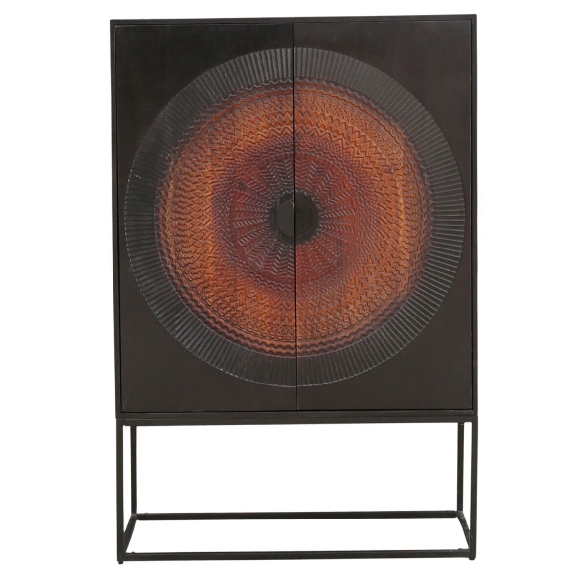 Credenza alta Adrin 145 cm | Credenza moderna in stile industriale in legno e metallo