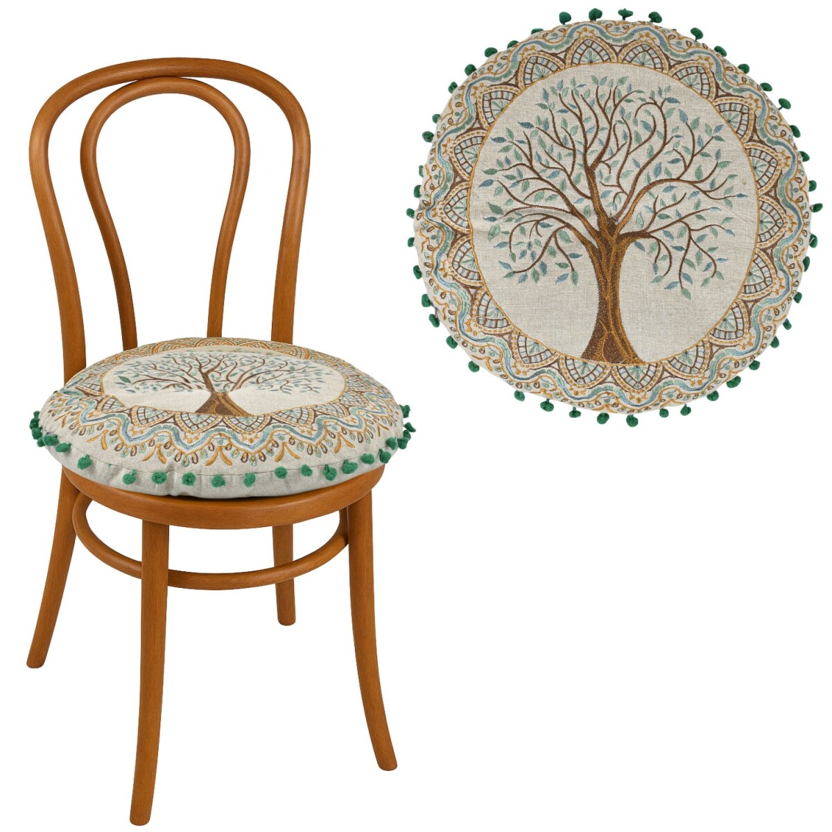 Cuscino rotondo per sedia Guansha, marro box