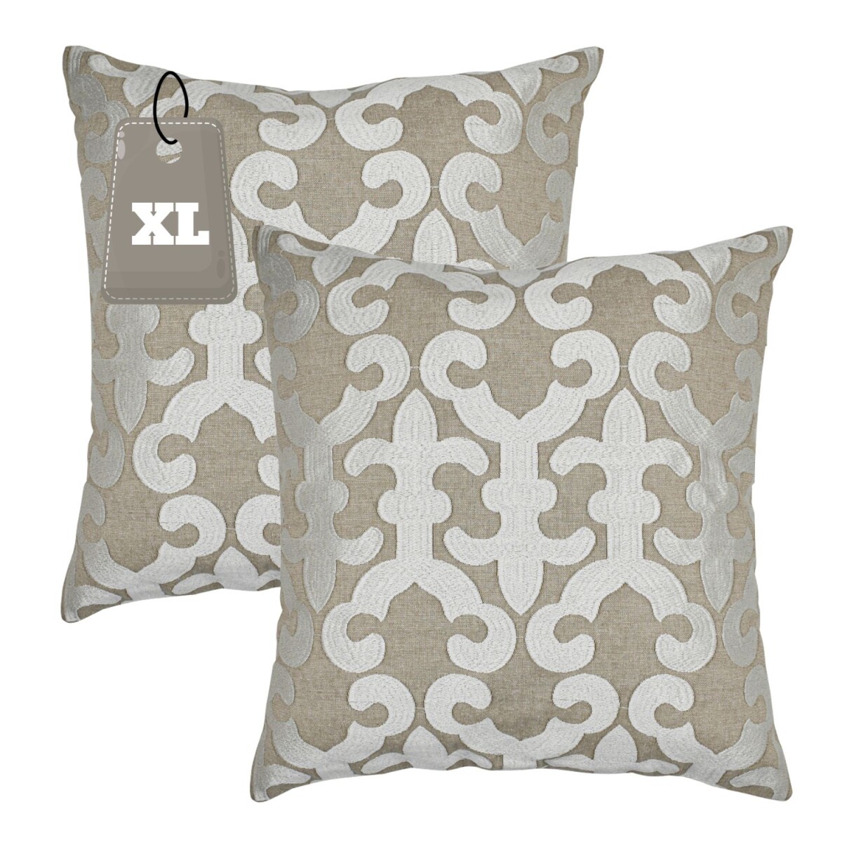 Set di 2 federe realizzate a mano Kayon Bianco 50x50 cm | De