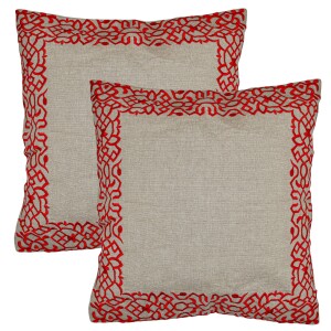 Set da 2 federe fatte a mano Frisia Rosso 40x40 cm |...