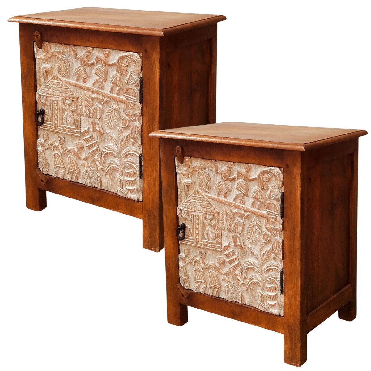 Set da 2 comodini Faten da 60 cm | Legno box