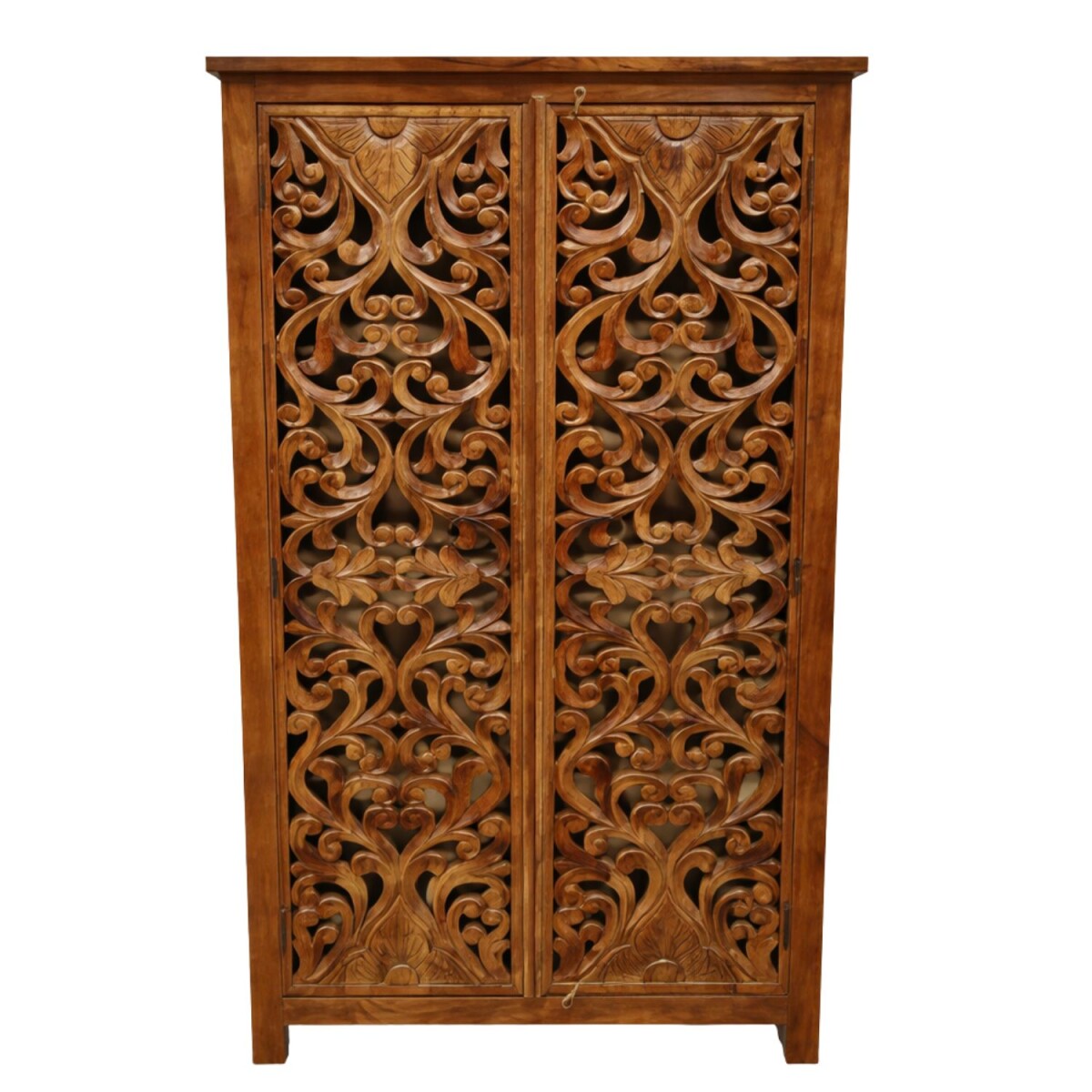 Credenza alta Ranbir 192 cm in legno massello, stile vintage