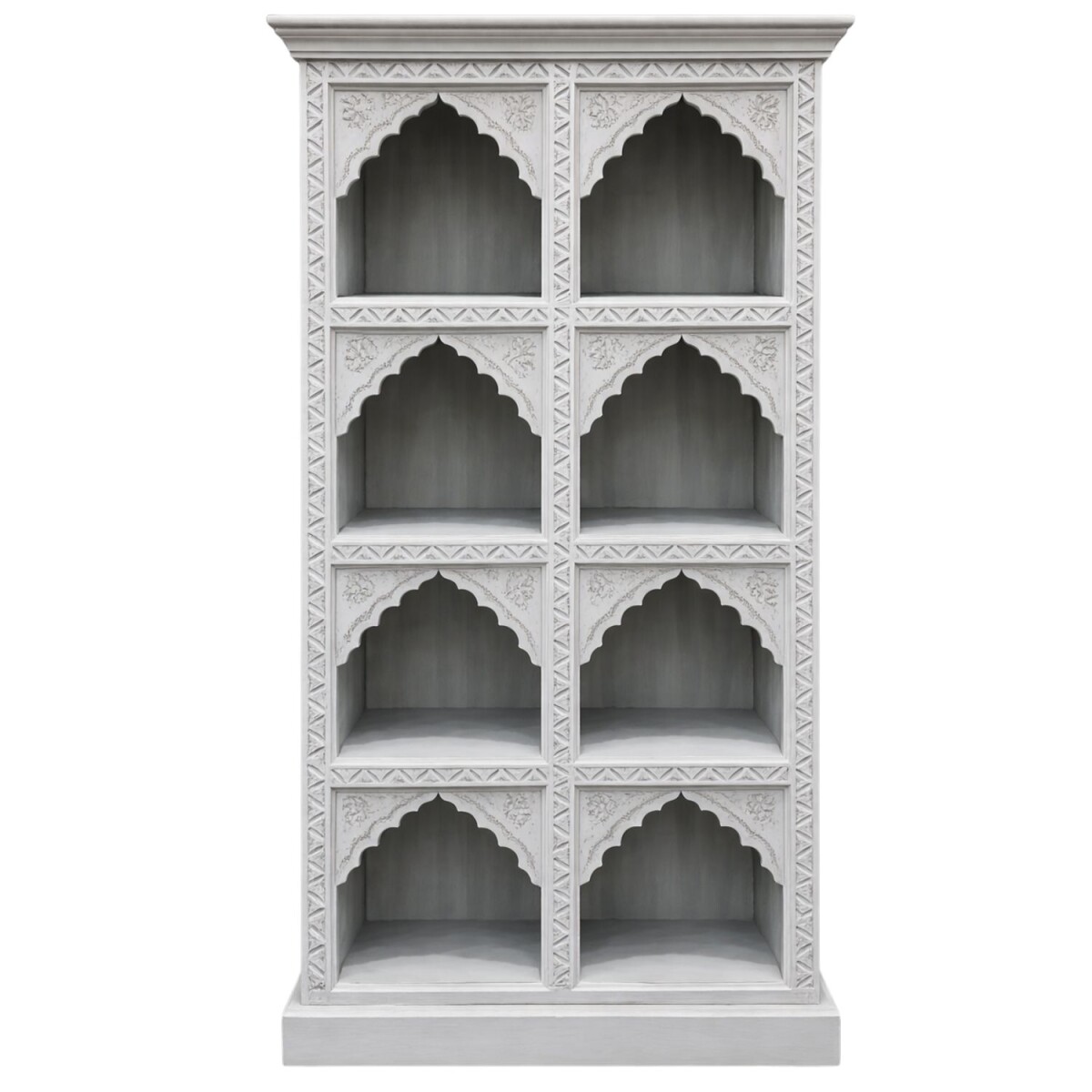 Libreria Fawad bianca 180 cm in legno massello stile boho