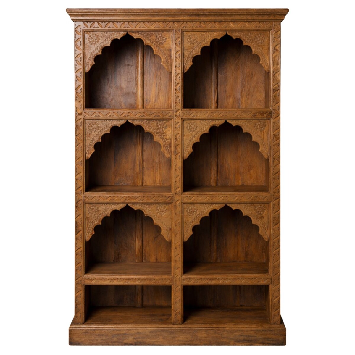 Libreria Rinara marrone 160 cm in legno massello stile boho