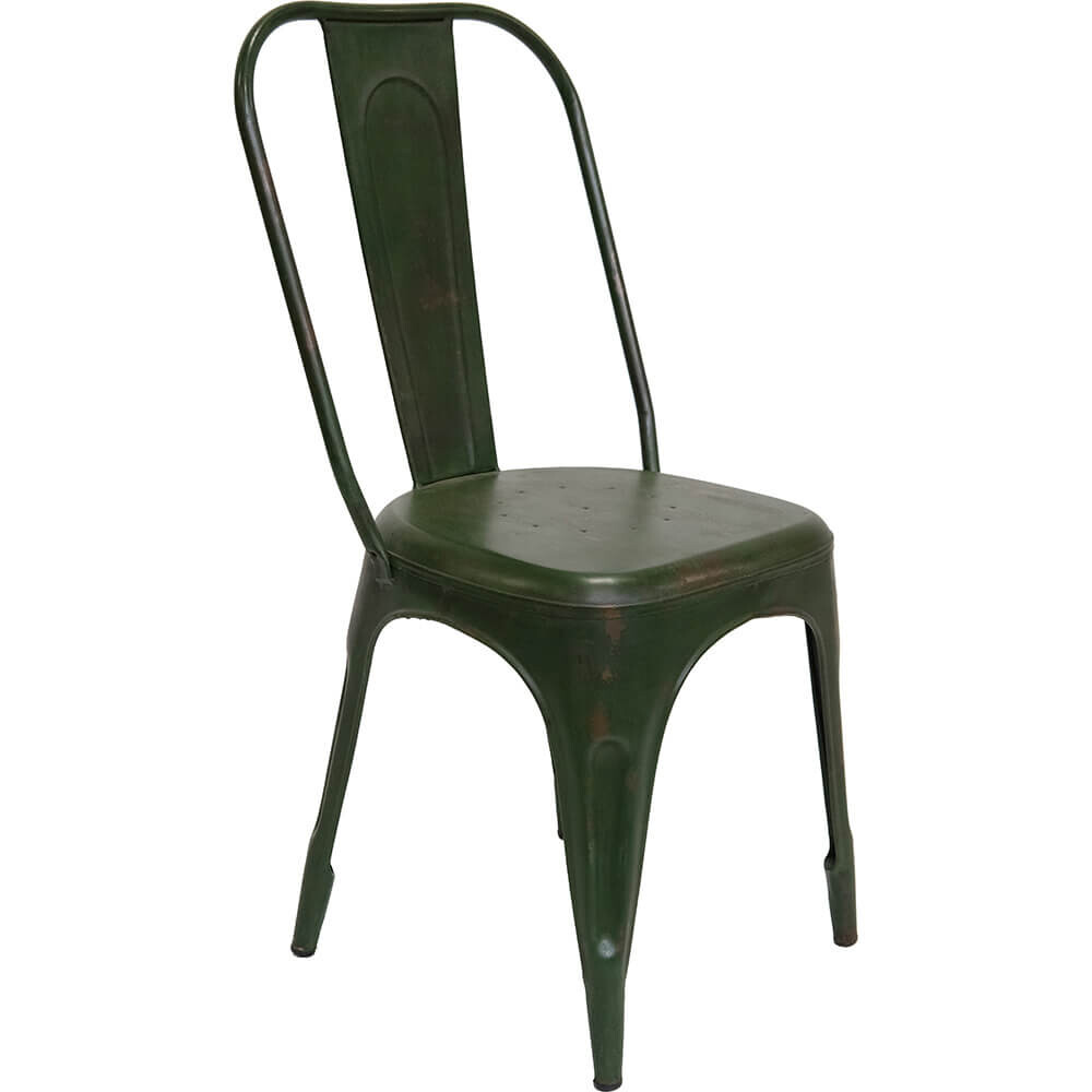Sedia da pranzo Living con schienale alto - Verde antico