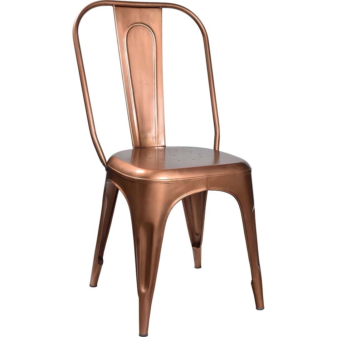Sedia da pranzo Living con schienale alto - Rame