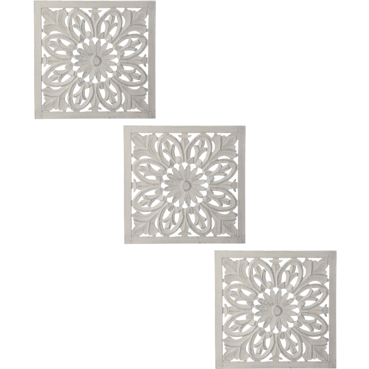 Set da 3 decorazioni da parete vintage in legno con motivo m