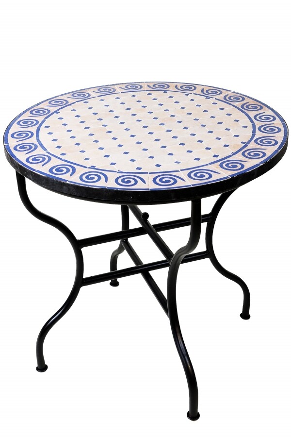 Tavolino marocchino a mosaico "Spirale" 80 cm | Re