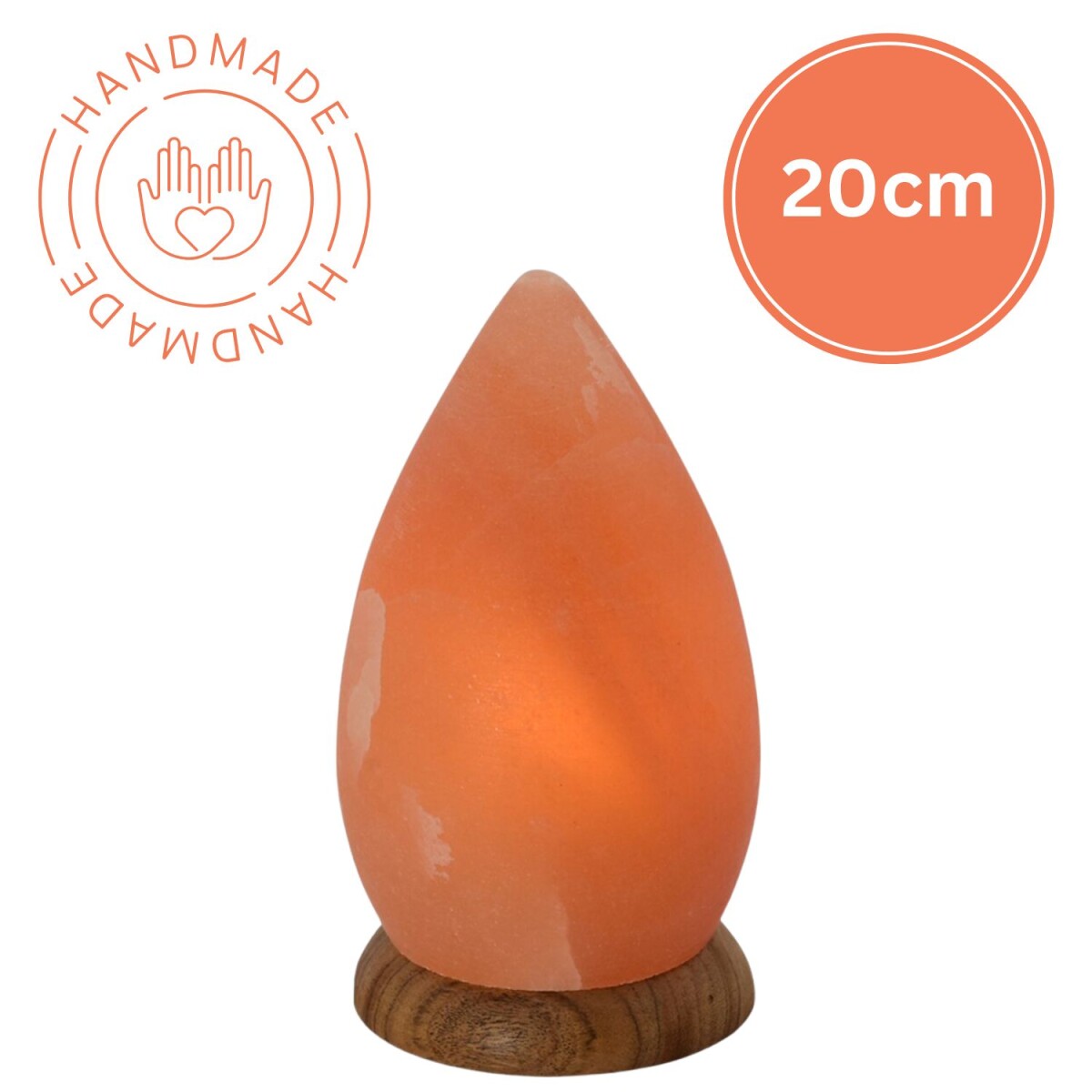 Cristallo di sale illuminato GOCCIA, altezza 20 cm, cristall