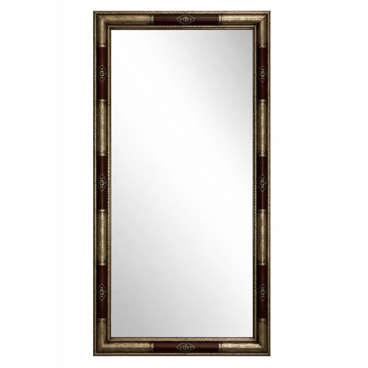 Specchio XXL Merin 175x80 cm | Metallo e pelle | Realizzato a mano a Marrakech