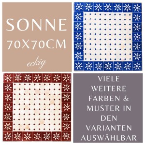 Tavolino marocchino a mosaico "Sole" 70x70 cm |...