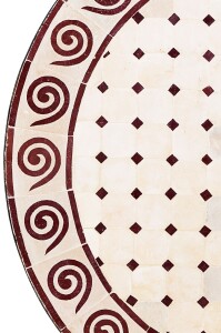 Tavolino marocchino a mosaico "Spirale" beige e...