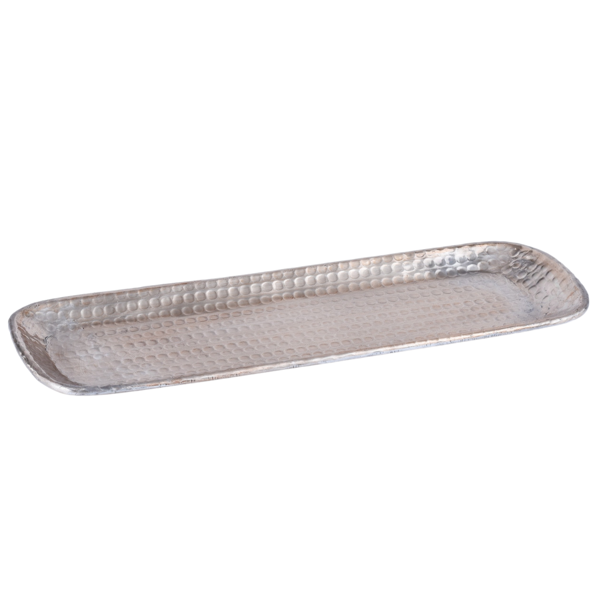 Vassoio vintage per candele Hedye argento 30 cm