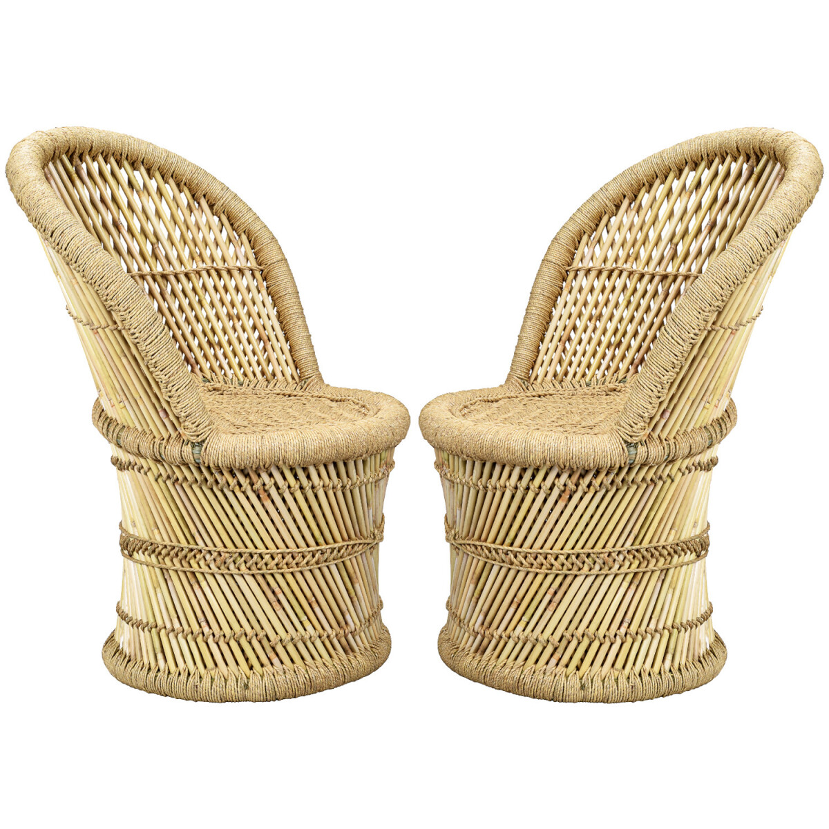 Set da 2 sedie da giardino in stile boho per balcone, poltro