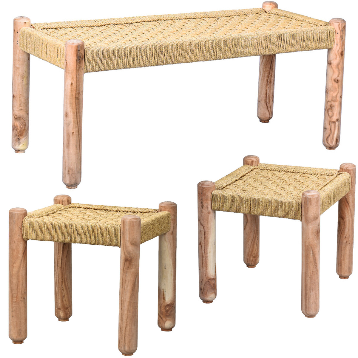 Set da 3 sgabelli in stile boho Josue