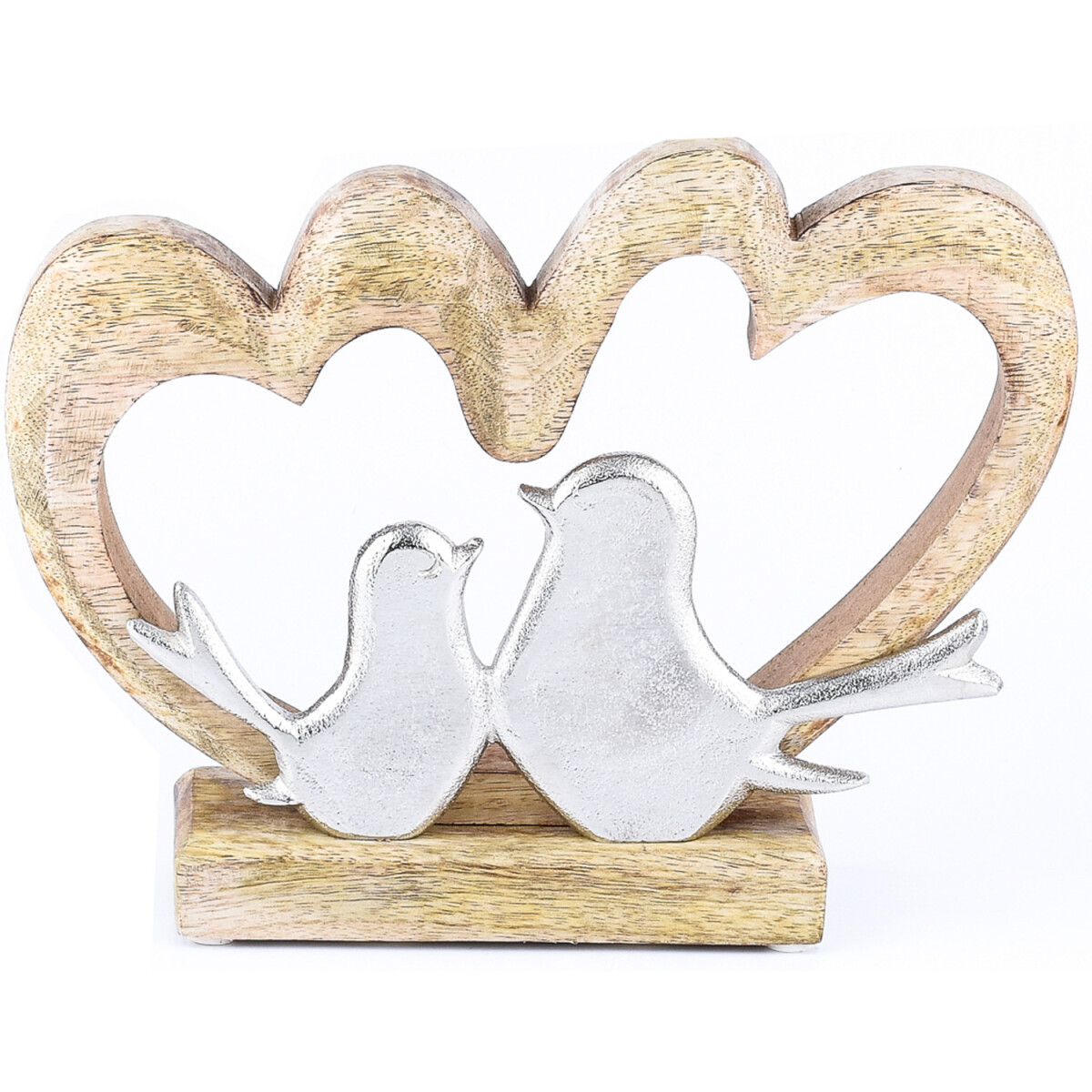 Figura decorativa Cuore Amour -5- Espositore in legno e allu