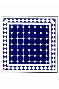 Tavolino a mosaico marocchino Marrakech blu e bianco...