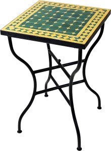 Tavolino marocchino a mosaico Marrakech verde-giallo...