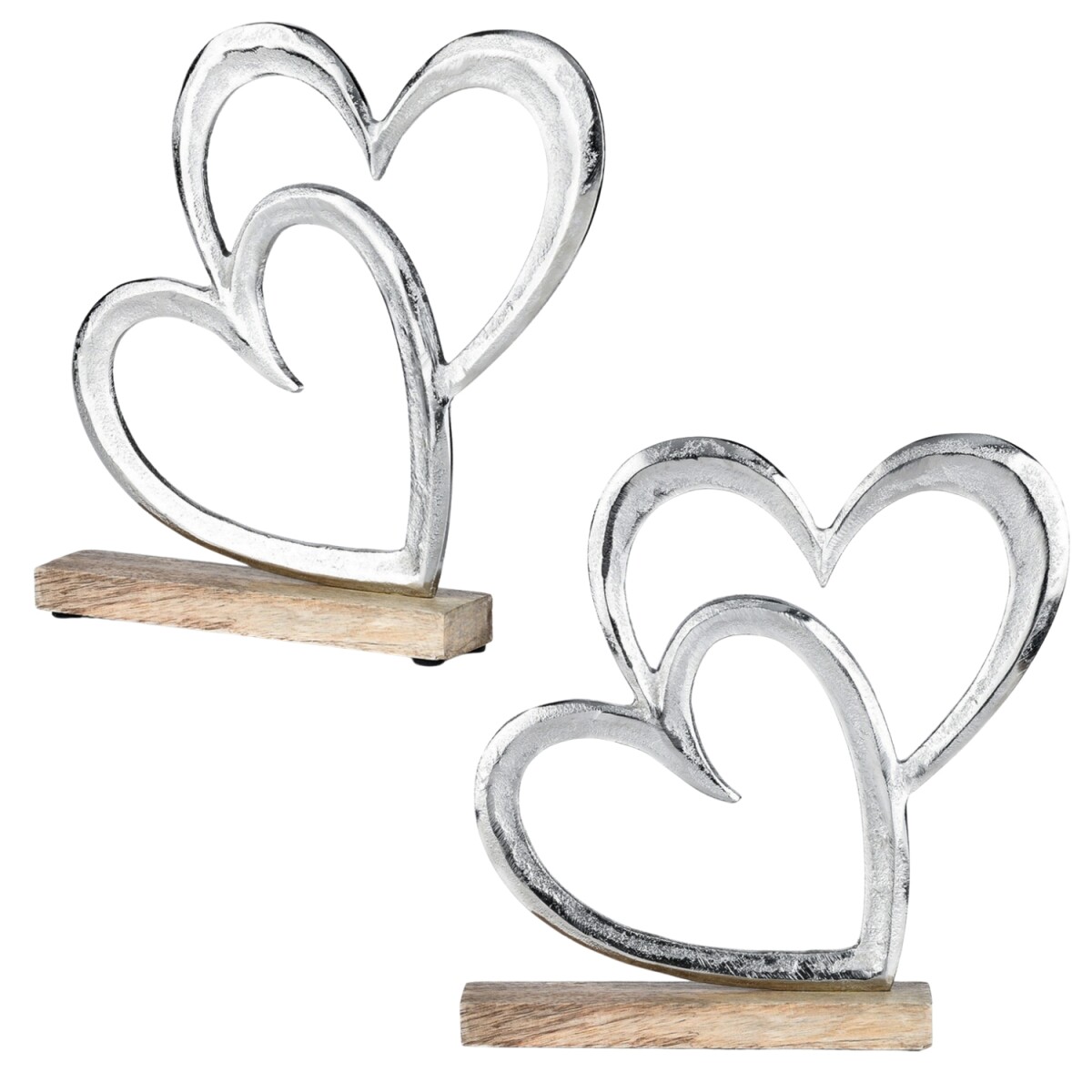 Set da 2 decorazioni a forma di cuore, o box